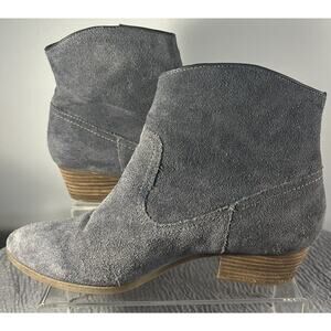 Women's Sofft Grey Blue Suede Boots with Zipper Button Size 8m